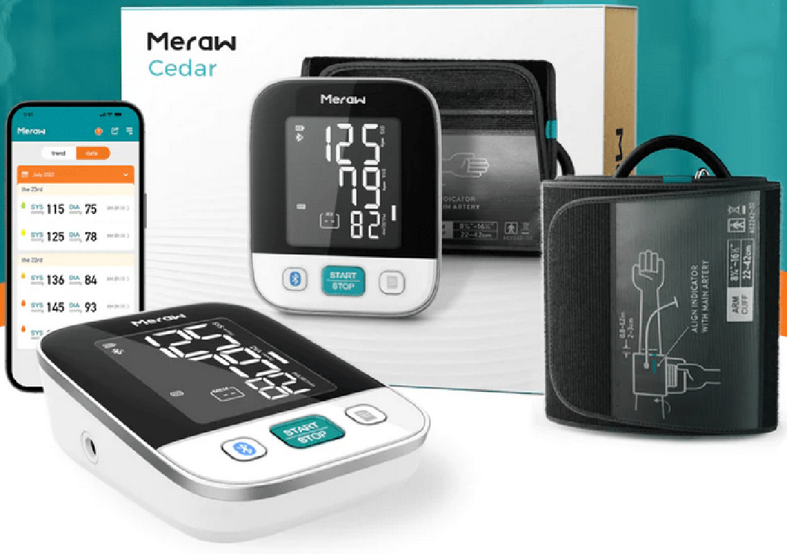 Meraw Blood Pressure Monitors for Home Use with APP Health Tracking, Blood  Pressure Cuff Arm 8.6-16.5' with Automatic Pressurization, Irregular